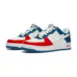 The BAPESTA M1 France Shoes are a tribute to the rich history and culture of France. The upper is made of premium leather in a blue and white colorway, inspired by the French flag. The signature Bapesta Sta logo is stitched in gold leather on the side. The tongue features a woven BAPE tag, and the heel tab and insole are decorated with French-inspired artwork. The shoes rest on a rubber cupsole with white sidewalls and a durable blue rubber outsole. The BAPESTA M1 France Shoes are a limited-edition release, so they are sure to be in high demand. If you're looking for a stylish and unique pair of sneakers that celebrate French culture, these are definitely worth considering. Here are some of the key features of the BAPESTA M1 France Shoes: Premium leather upper in blue and white colorway Signature Bapesta Sta logo in gold leather Woven BAPE tag on tongue French-inspired artwork on heel tab and insole Rubber cupsole with white sidewalls and blue outsole Limited-edition release The shoes are available in a variety of sizes, so you're sure to find a pair that fits you perfectly. They retail for $351, but they are likely to sell out quickly. If you're interested in buying a pair, I recommend checking out the BAPE website or one of the many online retailers that are carrying them.