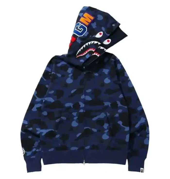 Color Camo Shark Double Hood Hoodie