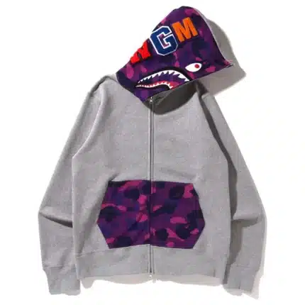 BAPE Color Camo Shark Zip Up Hoodie