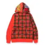 Bape Logo Check Shark Full Zipper Hoodie