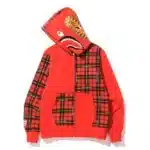 Bape Logo Check Shark Full Zipper Hoodie