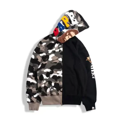 BAPE Shark Half Camo Black Hoodie