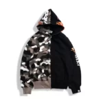 BAPE Shark Half Camo Black Hoodie